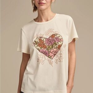 Embroidered Heart Floral Classic Crew